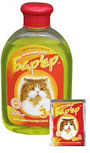 Універсальний протипаразитарний шампунь для довгошерстих котів Продукт Бар'єр 3 в 1, 15 мл