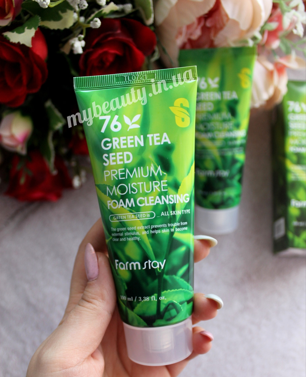 Пінка для вмивання FarmStay 76 Green Tea Seed очищаюча 100 мл