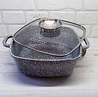 Каструля казан 4.4 л 24 см з гранітним антипригарним покриттям Edenberg EB-3973 Казан-смаження з кришкою