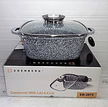 Каструля казан 3.7 л 22 см з гранітним антипригарним покриттям Edenberg EB-3972 Казан-смаження, фото 5