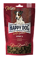 М'які снеки Happy Dog Mini Africa 100g для собак дрібних порід зі страусом та картоплею