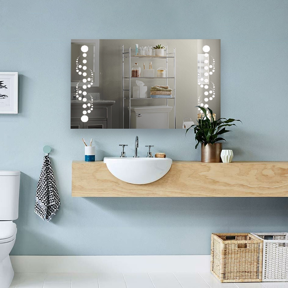 Дзеркало 100*60 см з LED підсвічуванням Настінне дзеркало з лід підсвіткою для ванної кімнати