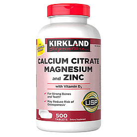 Kirkland Signature Calcium Citrate Magnesium and Zinc with Vitamin D3 - Вітаміни (500табл.)