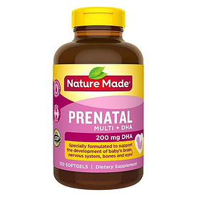 Nature Made Prenatal Multi + DHA 200mg - Пренатальні вітаміни для вагітних (150табл.)