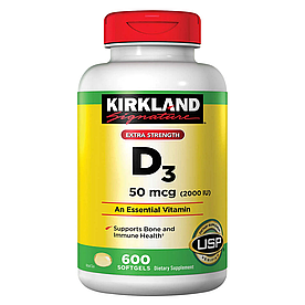 Kirkland Signature Vitamin D3 50mcg (2000 IU) - Вітамін D3 50mcg (2000 IU) (600табл.)