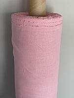 Нежно-розовая льняная ткань, 100% лен, цвет 1402