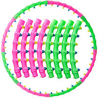 Обруч массажный хула хуп Hula Hoop MAGNETIC My Fit SP-Planeta Sport 6005 диаметр 100 см Pink-Green