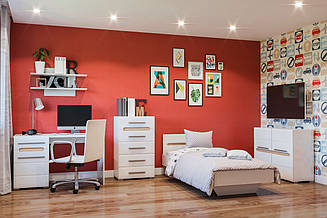 Дитяча спальня Б'янко + вклад білий глянець Свiт Меблiв купити в Одесі, Україна