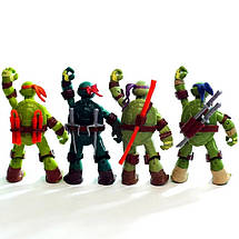 Черепашки-ніндзя: Набір фігурок із 4 Черепашок 12 см Ninja Turtles Рухомі руки, ноги, голова, фото 3
