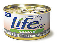 Консерва для кошек класса холистик LifeCat with small anchovies 85g, ЛайфКет 85гр Тунец с анчоусами