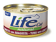 Консерва для кошек класса холистик LifeCat tuna with lobster 85g, ЛайфКет 85гр Тунец с омарами