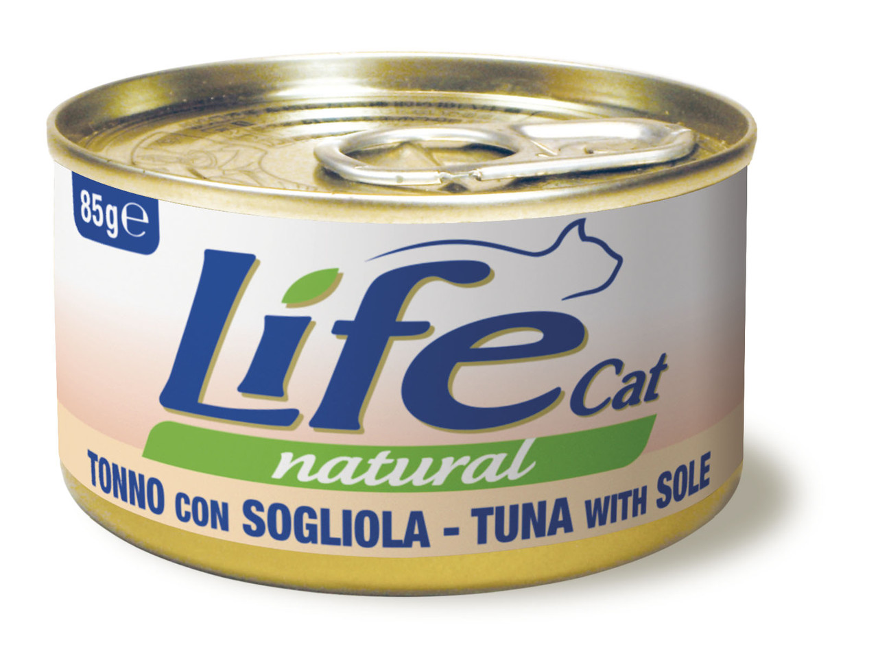 Консерва для котів класу холистик LifeCat tuna with sole 85g, ЛайфКет 85гр Тунець з камбалою