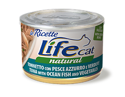 Консерва для котів класу холистик LifeCat tuna with ocean fish 150g,ЛайфКет 150гр Тунець океанічна риба