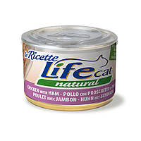 Консерва для котів класу холистик LifeCat chicken with ham 150g,ЛайфКет 150гр Курка з шинкою