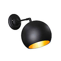 Бра Msk Electric в стиле лофт "Шар" NL 1815-1 BK+GD светильник настенный шарик
