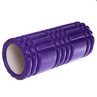Ролик масажний для йоги, пілатесу, фітнесу Grid 3D Roller FI-6277 фіолетовий