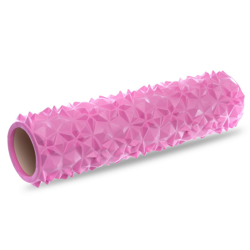 Ролик масажний для йоги, пілатесу, фітнесу Point Diamond Pattern FI-0458 рожевий