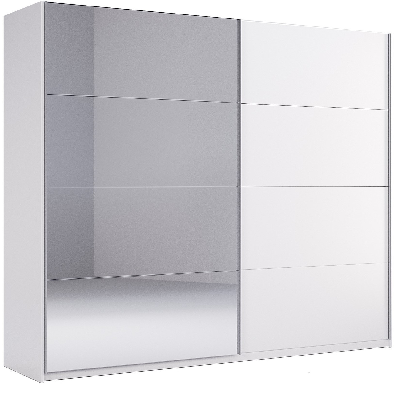 Шафа-купе в спальню, у передпокій 2.5 м із дзеркалом Family/Фемелі Глянець білий ТМ Міро Марк
