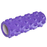 Ролик масажний для пілатесу, йоги, фітнесу Grid Rumble Roller FI-5394 фіолетовий