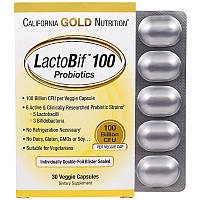 California Gold Nutrition, LactoBif, пробиотики, 100 млрд КОЕ, 30 растительных капсул