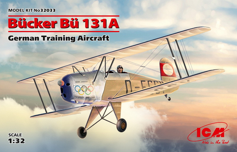 Пластикова модель 1/32 ICM 32033 німецький навчальний літак Bücker Bü 131A, German Training Aircraft