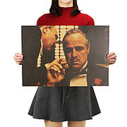 Постер Хрещений батько RESTEQ, 51х36 см на крафтовому папері. Плакат The Godfather. Плакат Марлон Брандо