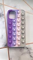 Силиконовый чехол Поп ит Антистресс Поп-Ит Pop It на iPhone 12/12 Pro Попит Фиолетовый
