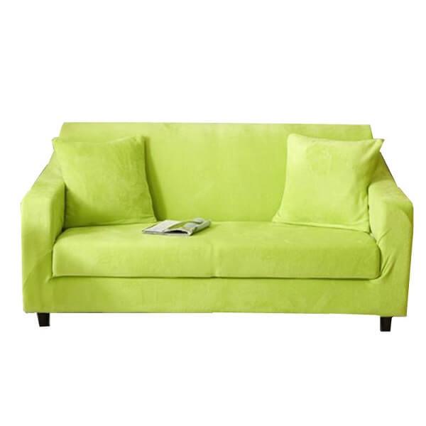 Чохли на 2-х місні дивани, чохол на диван малютку двомісні HomyTex Мікрофібра Замша Салатовий всі кольори, фото 1