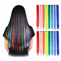 Цветные пряди на заколках для наращивания волос, 40см, 10шт