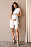Біла майка для вагітних і годуючих мам з секретом для годування в рубчик, 5305138 -Б, фото 3