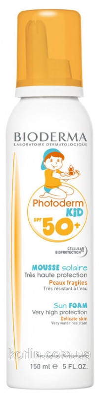 Bioderma Photoderm Kid Mousse Solaire Enfants SPF 50+ Сонцезахисний мус для дітей Біодерма Фотодерм