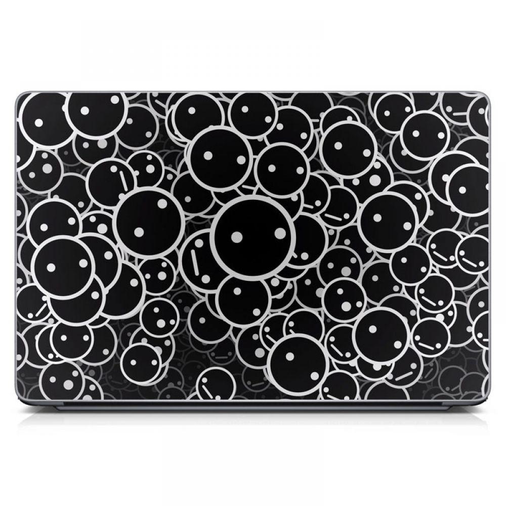 Наклейка для ноутбуків захисна, 13.3"-17.3” 400x260 мм Black Emoticons Матова, наклейки для ноутбуків
