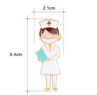 Медицинская брошь брошка врач доктор медик медсестра в маске знак значок металл эмаль