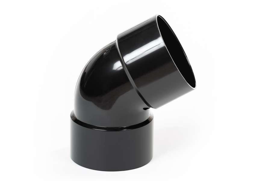 Коліно дворозтрубне PROFiL 75 чорне, фото 1