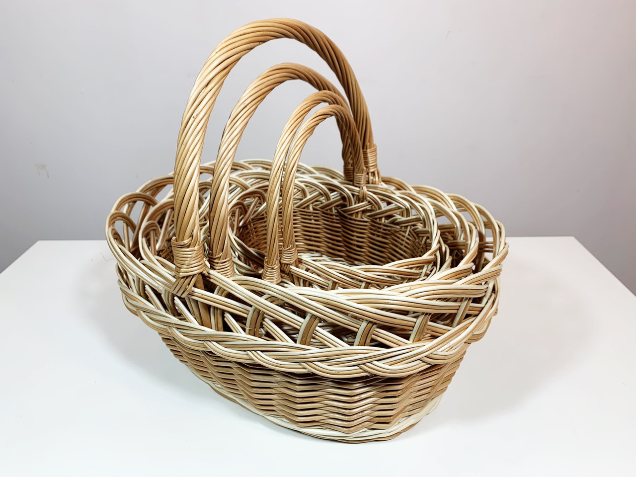 Кошик на Спаса  Eurorover із лози 4 шт 44х33 / 37x26 / 29x20 / 23x16 см Польща, фото 1