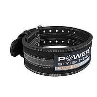 Пояс для пауерліфтингу Power System PS-3800 PowerLifting шкіряний Black/Grey Line L