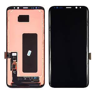 Дисплей (LCD екран) для Samsung G955 Galaxy S8 Plus з чорним тачскрином Original (переклеєне скло), фото 2