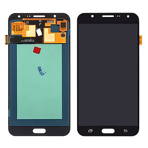 Дисплей (LCD екран) для Samsung J700 Galaxy J7 з чорним тачскрином OLED, фото 2