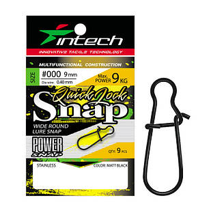 Застібка Intech Quick lock Snap Matt black 1 (9 шт)