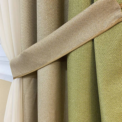 Тюль штори Тріо №444 Салатовий, фото 3