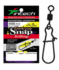 Застібка з вертлюжком Intech Quick lock Snap Rolling Matt black (5 шт)