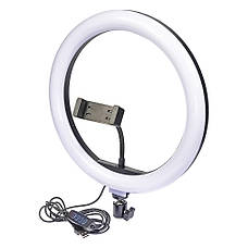 Кільцева LED лампа F-260A з тримачем для телефону 10" 26см, фото 3