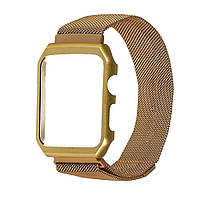 Ремешок Миланская петля с защитной рамкой для Apple Watch 42mm золотистый