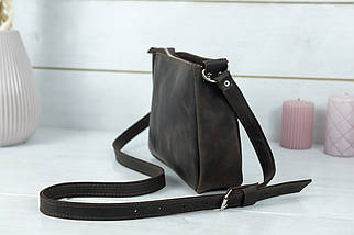 Жіноча шкіряна сумка Надія, натуральна Вінтажна шкіра, колір коричневый, відтінок Шоколад, фото 2