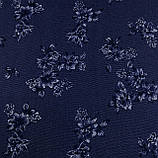 Шифон шовк квітковий принт синій "джинс", фото 2