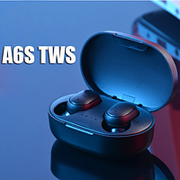 Бездротові A6S TWS Airdots блютуз навушники сенсорні з мікрофоном і кейсом