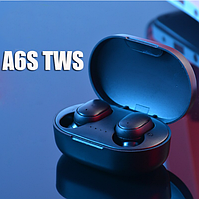 Бездротові A6S TWS Airdots блютуз-навушники сенсорні з мікрофоном і кейсом