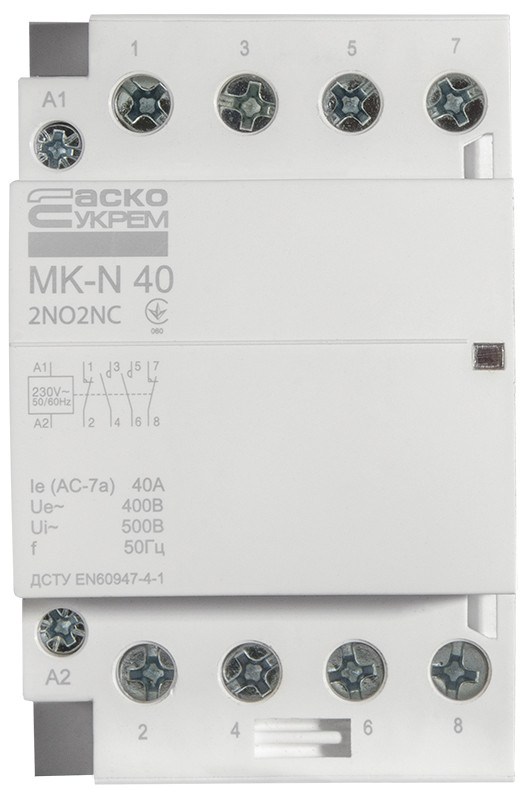 Модульний контактор MK-N 4P 40A 2NO2NC 220V