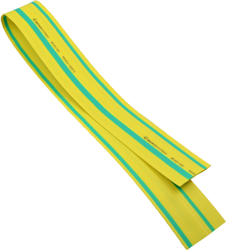 Термоусаджувальна трубка 40,0/20,0 шт.(1м) жовто-зелена