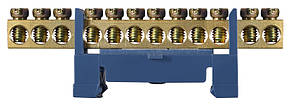 BC-512 6х9 12 відв. Нульова шина з ізолятором на Din-рейку